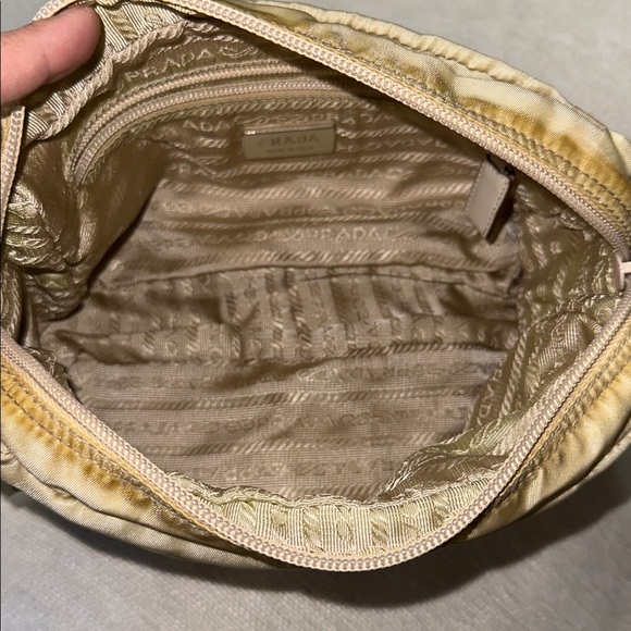 Prada Milano Tan Nylon Crossbody Bag long adjustable strap silver hardware - Picture 9 of 15